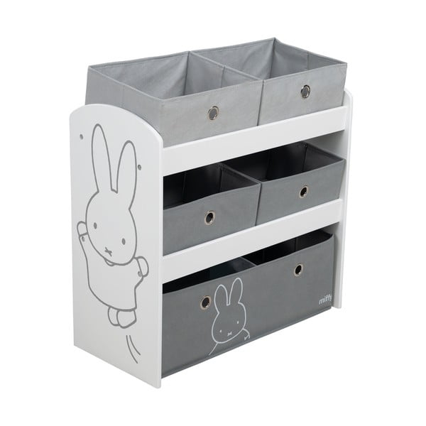 Organizator de jucării pentru copii alb/gri 63,5x29,5x60 cm Miffy – Roba