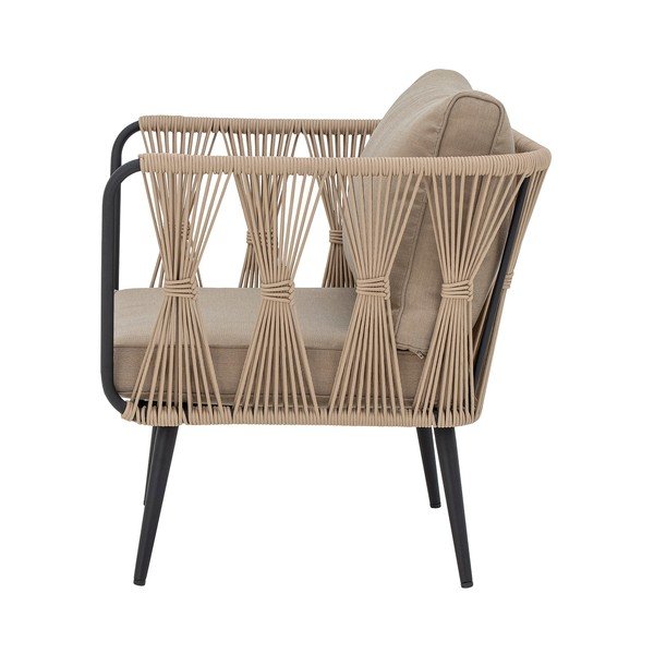 Fotoliu de grădină bej capitonat Pavone – Bloomingville-image-2