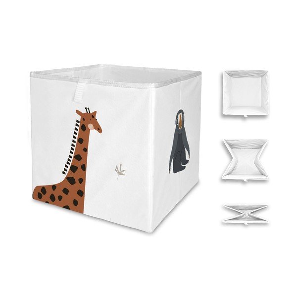 Organizator de jucării pentru copii alb din material textil 32x32x32 cm Safari Animals – Butter Kings-image-2