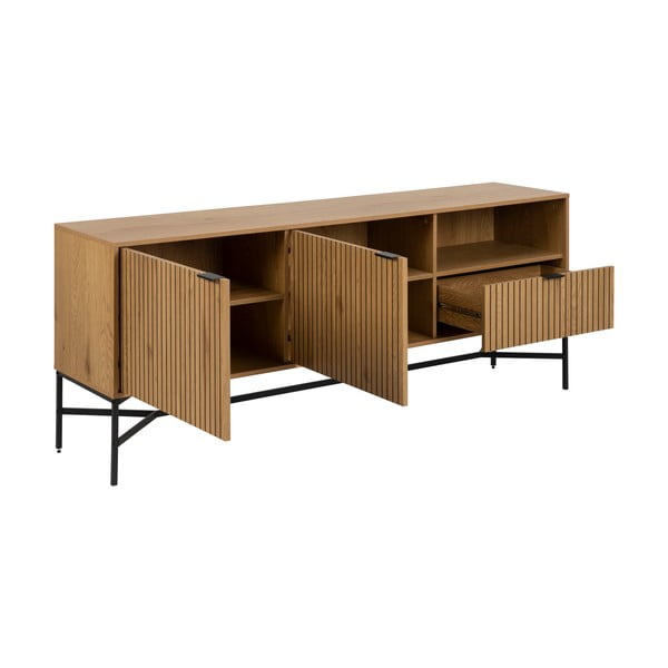 Comodă   joasă cu aspect de lemn de stejar 180x70 cm Jaipur – Actona-image-3