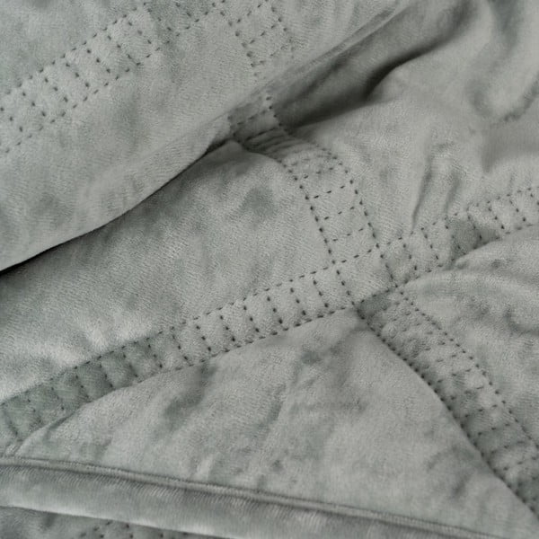 Cuvertură verde prăfuit matlasată din catifea 180x260 cm – Ixia-image-2