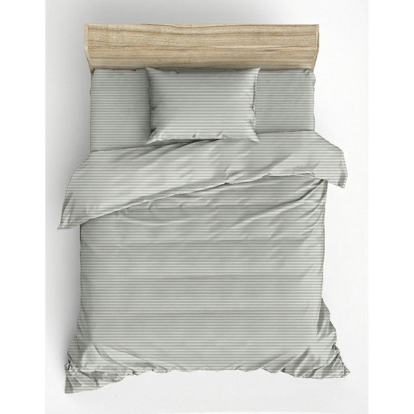 Lenjerie de pat verde salvie pentru pat de o persoană 200x140 cm Stripe  – Mijolnir-image-2