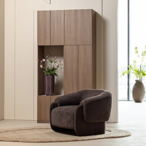 Dulap modular în culoare naturală închisă 108x215 cm Build – WOOOD-image-1