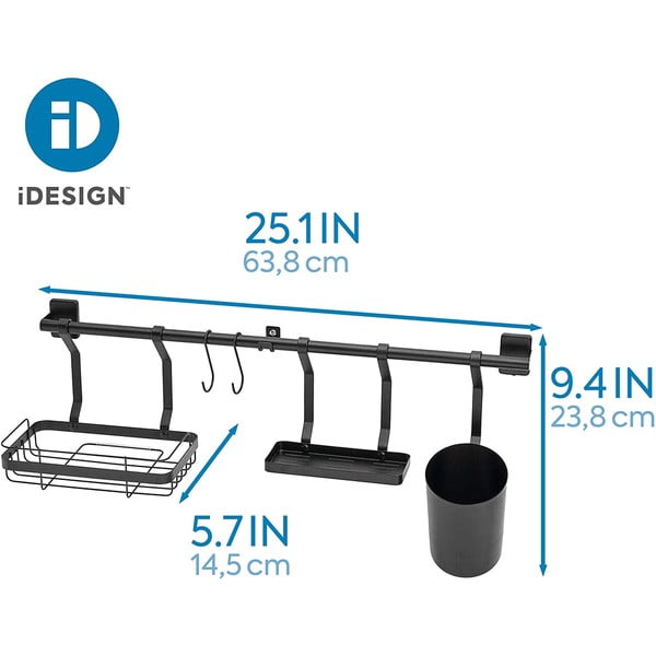 Organizator de perete iDesign Austin, negru-image-1