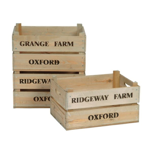 Set 3 lădițe din lemn Garden Trading Wooden Fruit Boxes