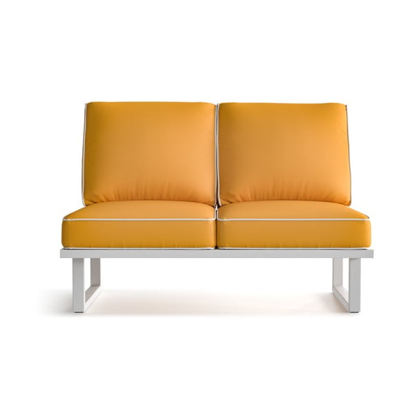 Canapea cu 2 locuri și margini albe, pentru exterior Marie Claire Home Angie, galben