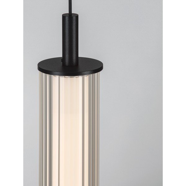 Lustră negru-mat LED cu intensitate reglabilă din aluminiu cu abajur din sticlă ø 6,5 cm Glovia – Nova Luce-image-2