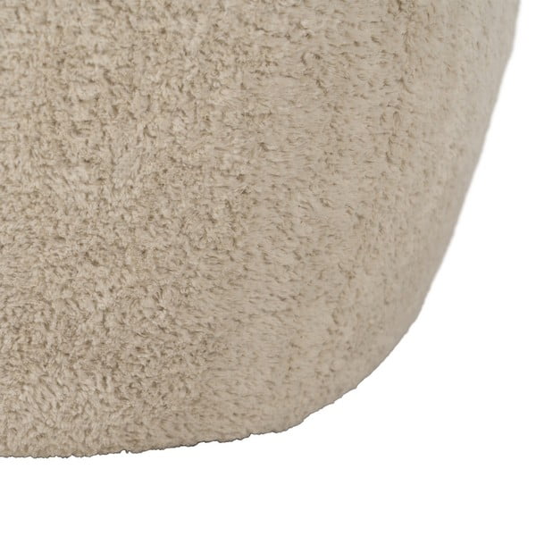 Taburet bej cu tapițerie din țesătură bouclé – Ixia-image-3