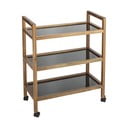 Etajeră de baie neagră/în culoare naturală din lemn de acacia 65x76,5 cm Fondi – Wenko