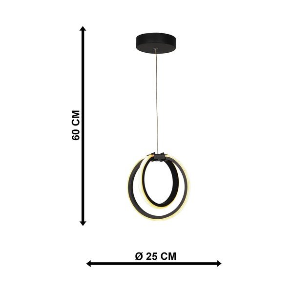 Lustră neagră LED din metal ø 25 cm Sezen – Squid Lighting-image-4
