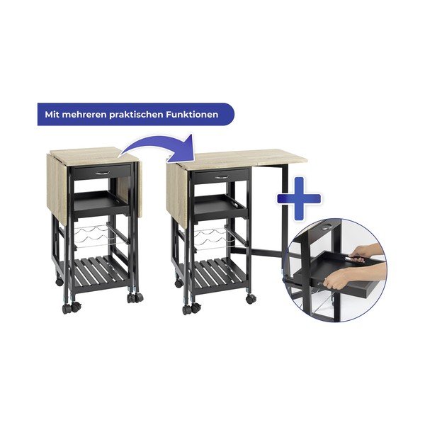 Dulap vinotecă negru/în culoare naturală cu aspect de lemn de stejar număr sticle 3, 97x77 cm – Maximex-image-4