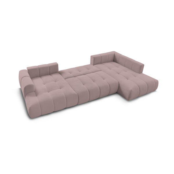 Colțar roz extensibil/cu spațiu de depozitare (cu colț pe partea dreaptă/în formă de "U") Fuji – Bobochic Paris-image-3