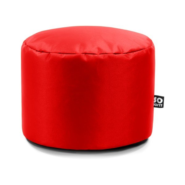 Fotoliu puf pentru copii roșu cu tapițerie din imitație de piele Dot M – So Soft?