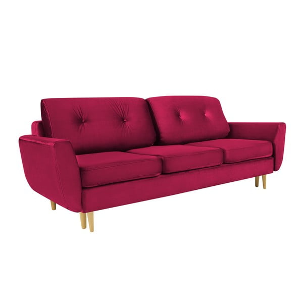 Canapea extensibilă cu 3 locuri Mazzini Sofas SILVA, roz