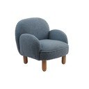 Fotoliu de copii albastru cu tapițerie din țesătură bouclé Rocky – Vipack