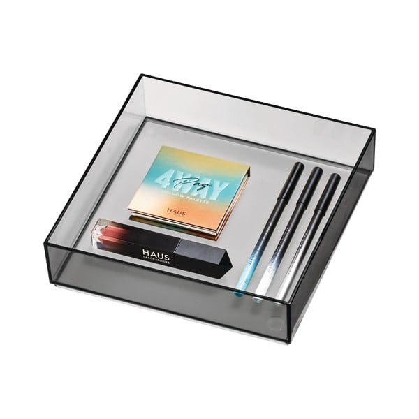 Organizator de baie negru mat pentru cosmetice din plastic reciclat – iDesign