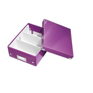 Cutie de depozitare din carton cu capac mov Click&Store - Leitz