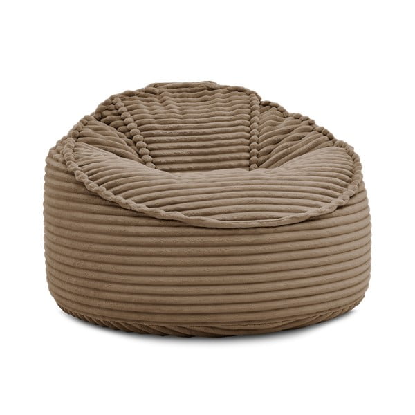 Fotoliu bean bag maro cu tapițerie din catifea reiată Socrate – Bobochic Paris-image-3