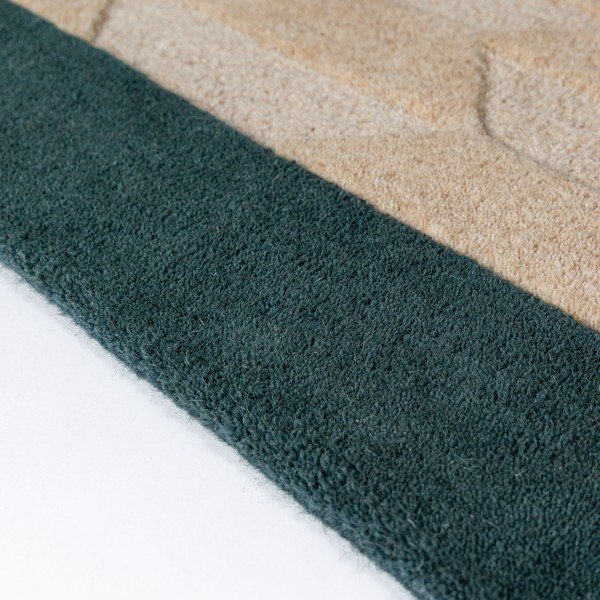 Covor tip traversă în culoare naturală/albastru-verde țesut manual din lână 60x230 cm Apex Border Wool – Flair Rugs-image-4