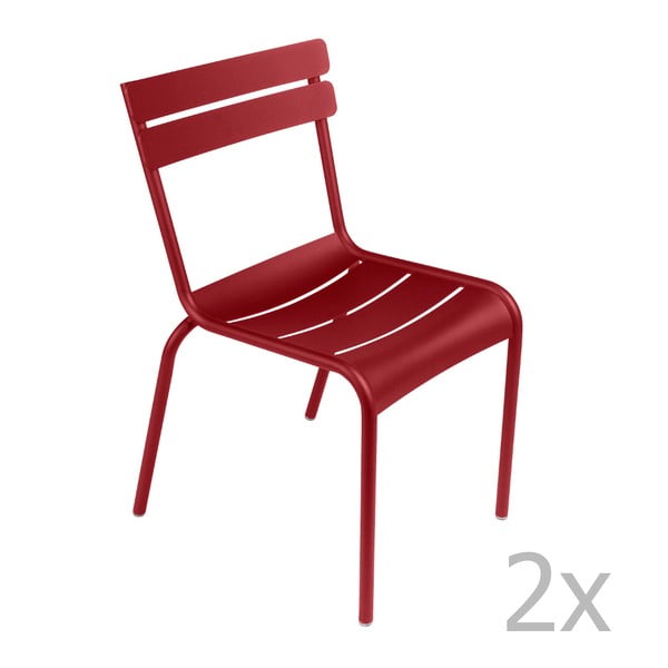 Set 2 scaune Fermob Luxembourg, roșu închis