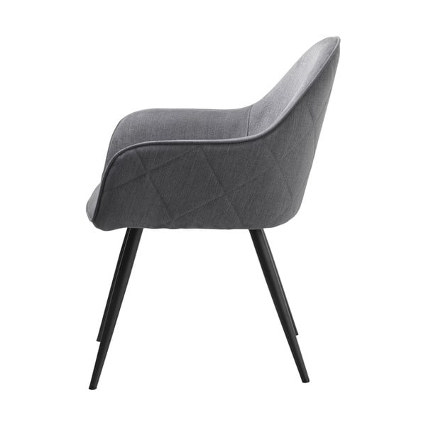 Scaun de sufragerie gri cu cotiere tapițat Minto – Unique Furniture-image-4