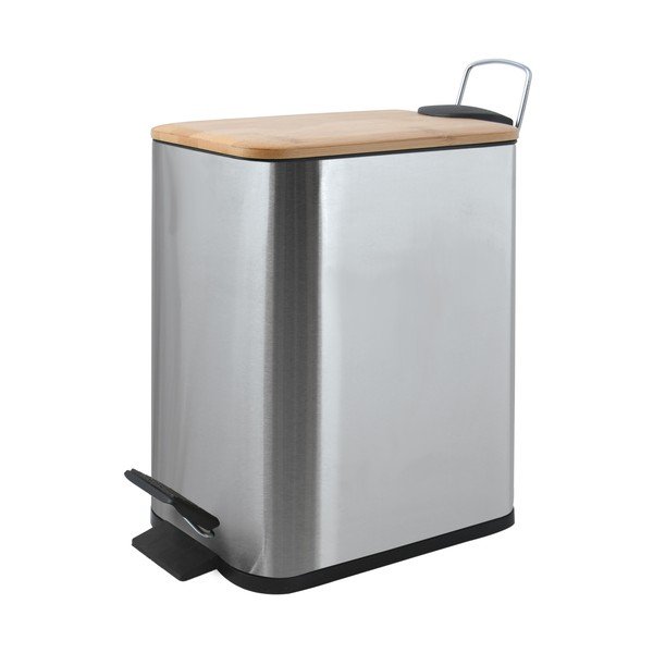 Coș de gunoi argintiu mat cu pedală din oțel 5 l   Erik – Spirella-image-1