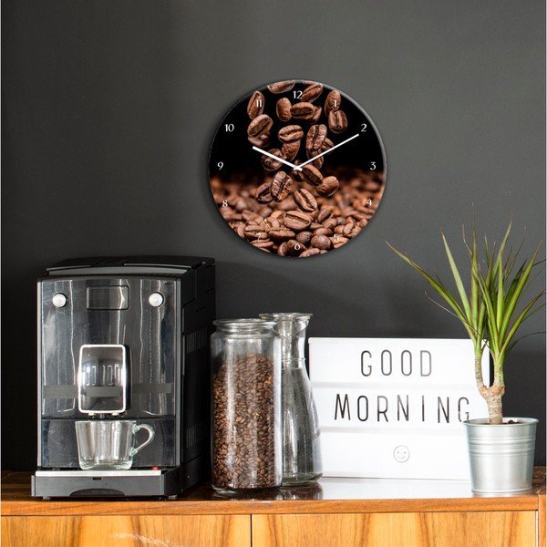 Ceas de perete Styler Glassclock Coffee Seeds, ⌀ 30 cm-image-1