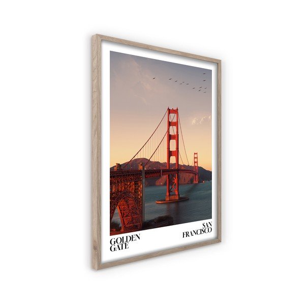 Tablou cu ramă imprimat 50x70 cm Golden Gate – Styler-image-4
