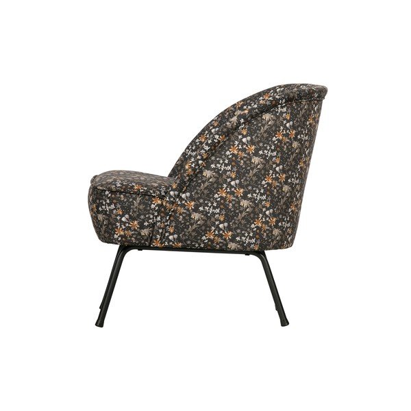 Fotoliu cu motiv floral BePureHome Vogue, negru-image-3