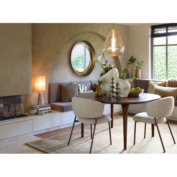 Lustră chihlimbar cu abajur din sticlă Leona – Light & Living-image-1