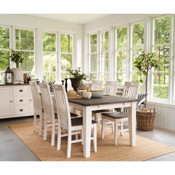 Scaun de dining din lemn de pin Rowico Nottingham, alb-image-1