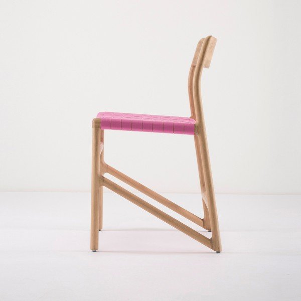 Scaun din lemn masiv de stejar Gazzda Fawn, roz-image-2