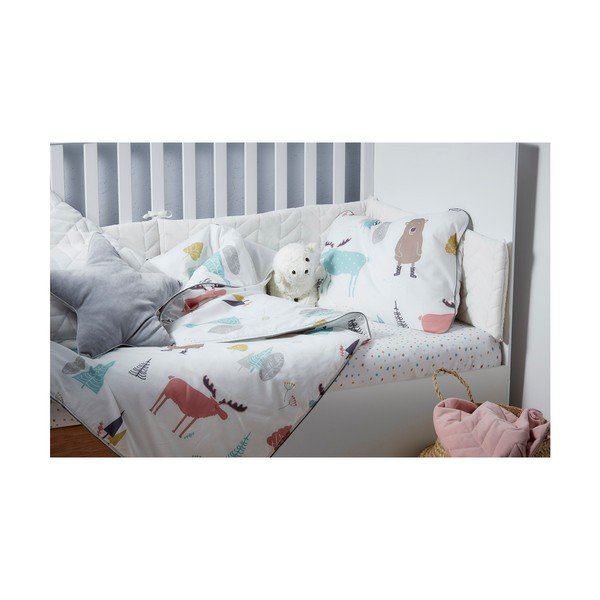 Cearceaf din bumbac pentru copii BELLAMY Dots, 60 x 120 cm-image-2