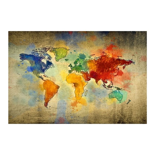 Tablou Homemania Maps World Drops, 70 x 100 cm