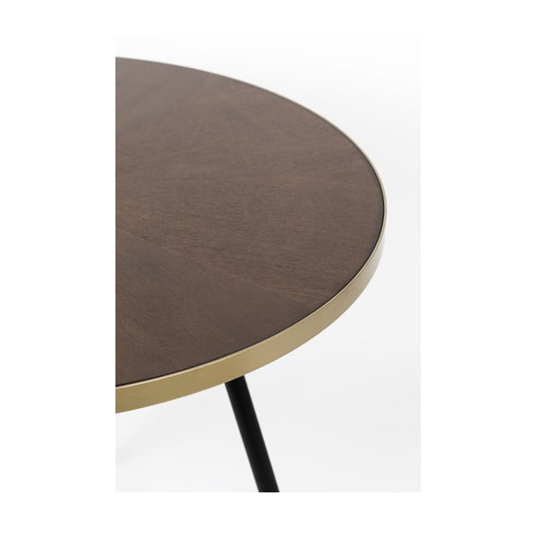 Masă de dining rotundă cu blat cu aspect de lemn de nuc ø 91 cm Denise – White Label-image-3