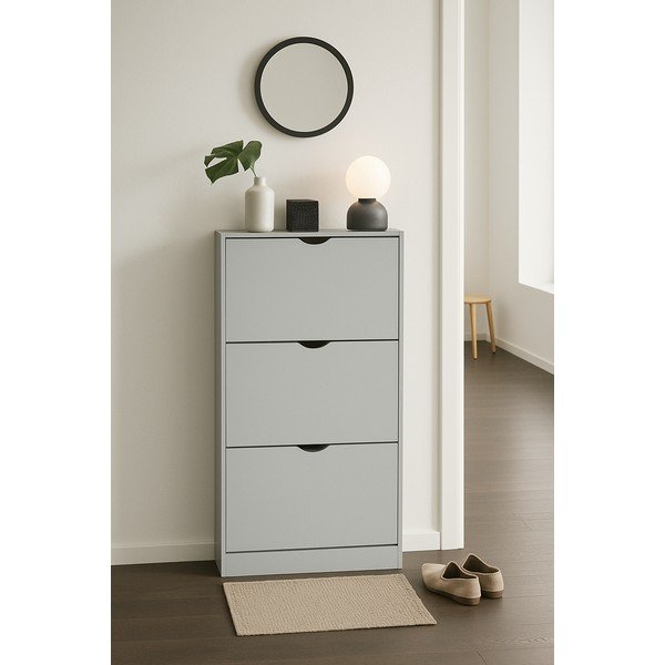 Pantofar gri cu deschidere înclinată 60x118x24 cm Stelo – Bonami Essentials-image-1