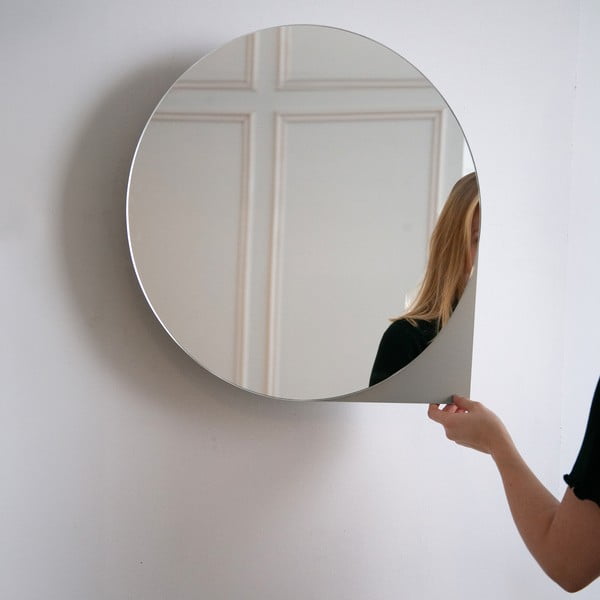 Dulap de baie taupe suspendat/cu oglindă din metal 55x55 cm Sonnet – Spinder Design-image-2