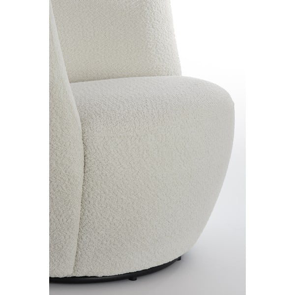 Fotoliu alb cu tapițerie din stofă bouclé Senja – Light & Living-image-1