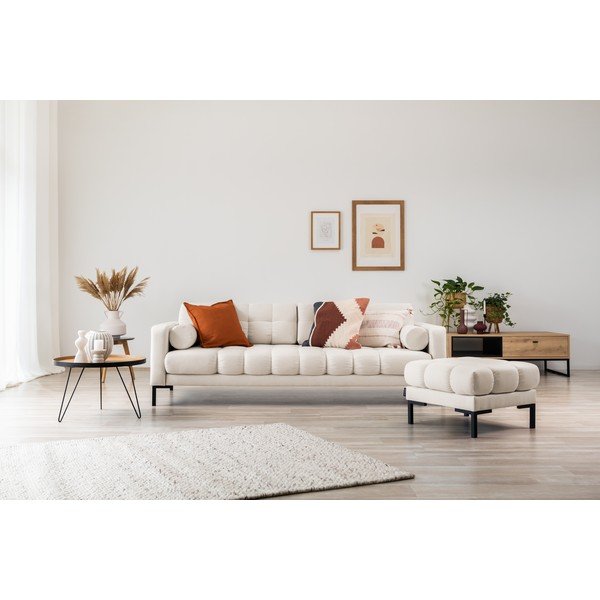 Canapea albă/bej 217 cm Bali – Cosmopolitan Design-image-4