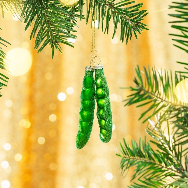 Ornament de Crăciun din sticlă Peas – Sass & Belle-image-2
