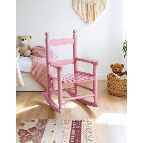 Scaun de copii roz din lemn de plop – Premier Housewares-image-3