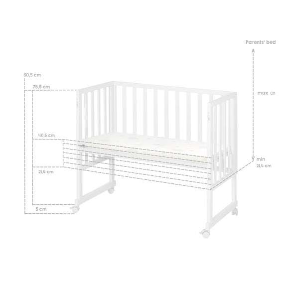 Pătuț alb 90x45 cm – Roba-image-4