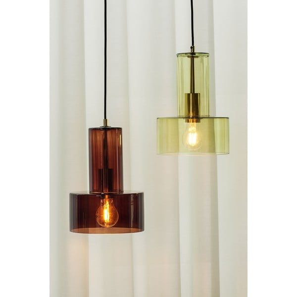 Lustră verde din sticlă ø 20 cm Ripple – Hübsch-image-1