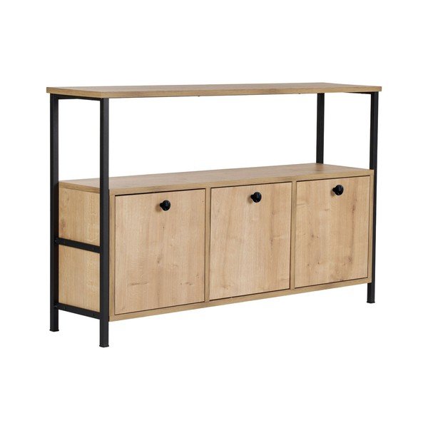 Masă consolă în culoare naturală deschisă cu aspect de lemn de stejar 29,5x120 cm Solace – Kalune Design-image-2