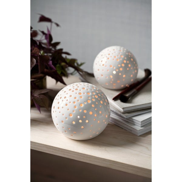 Sfeșnic din porțelan chinezesc pentru Crăciun Kähler Design Nobili, ⌀ 14 cm, alb-image-1