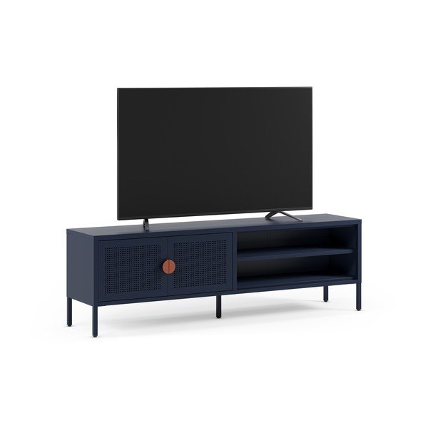 Comodă TV albastru-închis din metal 160x50x35 cm Sayla – Marckeric-image-2