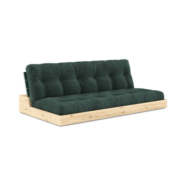 Canapea verde-închis extensibilă cu tapițerie din catifea reiată  196 cm Base – Karup Design