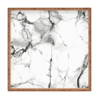 Tavă decorativă din lemn Marble, 40 x 40 cm