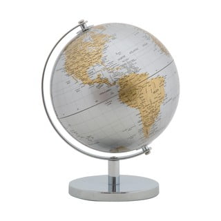 Decorațiune pentru masă Mauro Ferretti Globe, înălțime 28 cm, argintiu-auriu