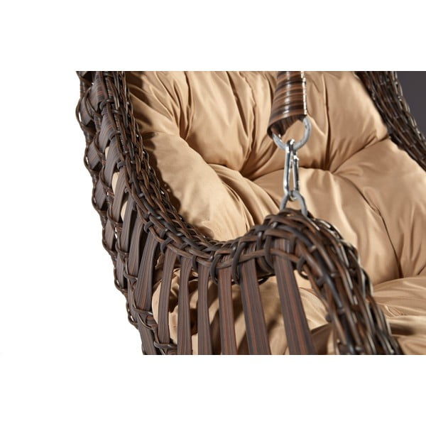 Fotoliu suspendat de grădină  maro din ratan Alacati – Floriane Garden-image-4
